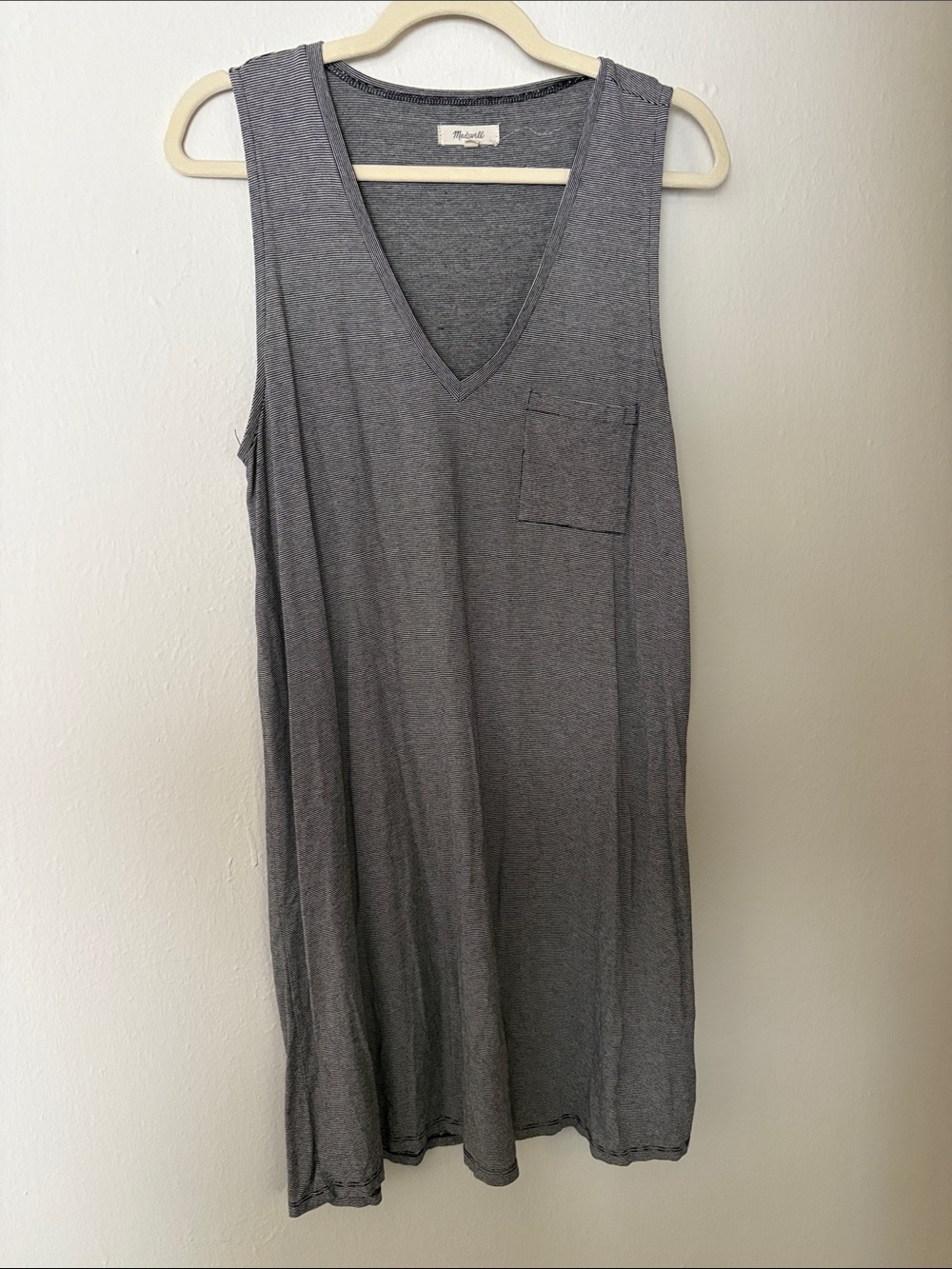 Madewell Striped Dress Top in Black and White